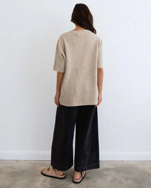 Short Sleeve Knit - Beige
