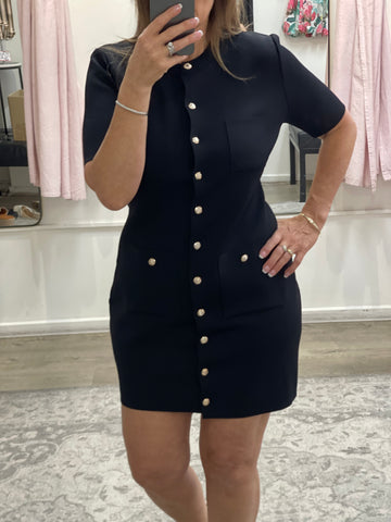 Coco Dress with Gold Buttons