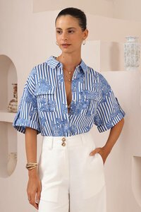 Striped Floral Shirt