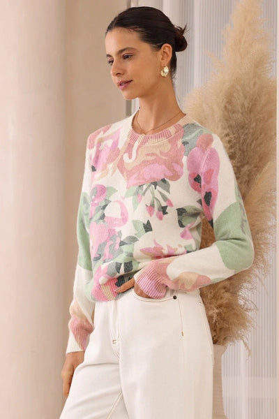 Romantic Flower Print Jumper