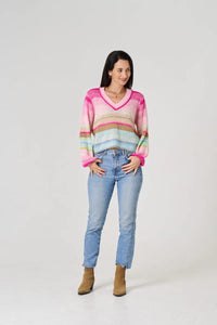 Rainbow V-Neck Jumper
