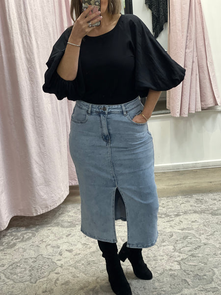 Wakee Denim Skirt - Light Denim