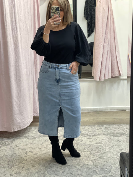 Wakee Denim Skirt - Light Denim