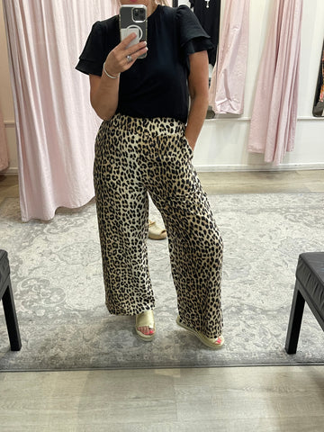 Leopard Wide Leg Pants