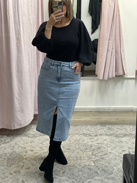 Wakee Denim Skirt - Light Denim