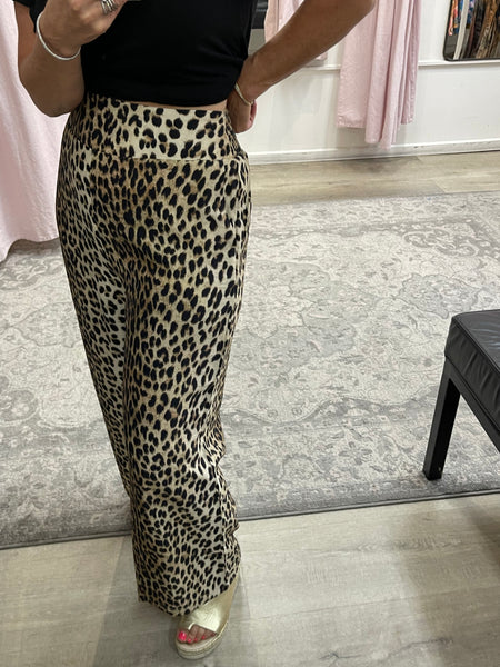Leopard Wide Leg Pants