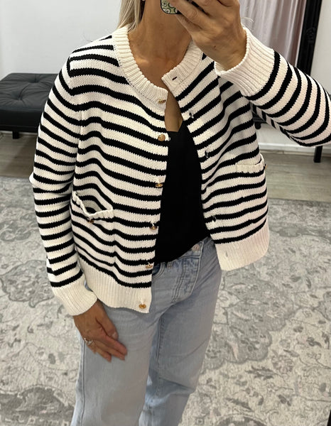 Cotton Stripped Cardi