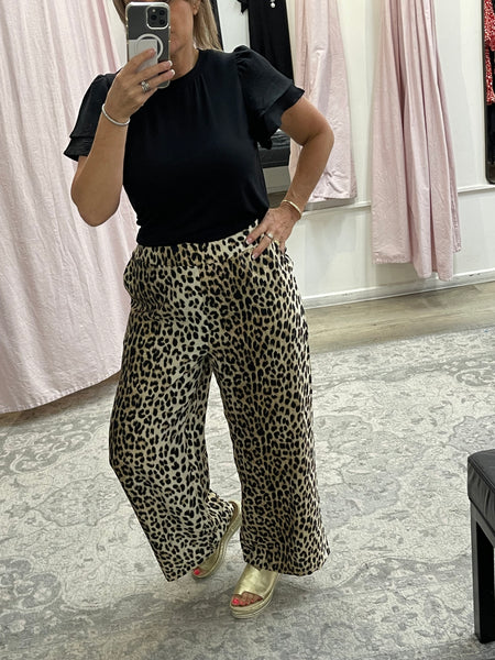 Leopard Wide Leg Pants