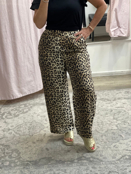 Leopard Wide Leg Pants