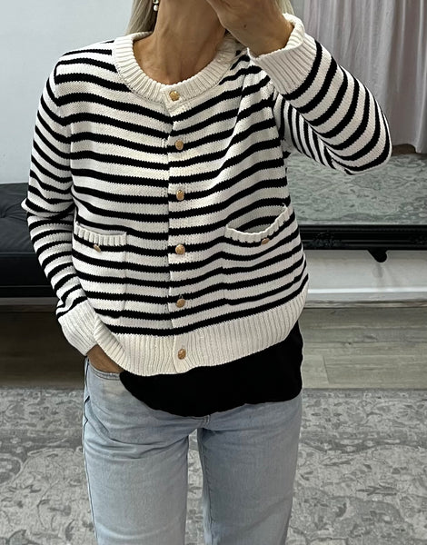 Cotton Stripped Cardi