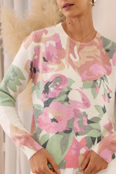 Romantic Flower Print Jumper