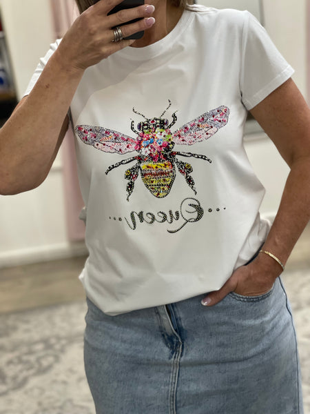 Queen Bee Tee - White