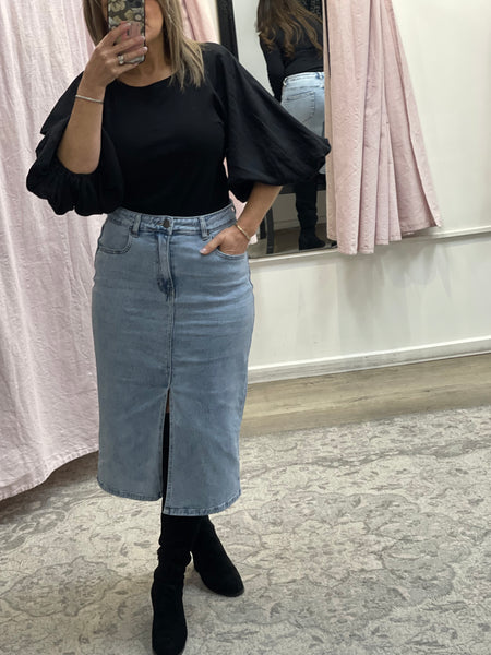 Wakee Denim Skirt - Light Denim