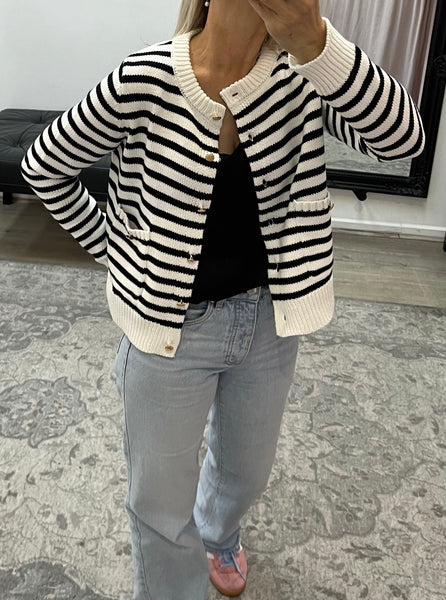 Cotton Stripped Cardi