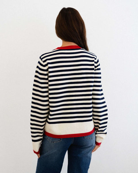 Navy Stripped Cardi