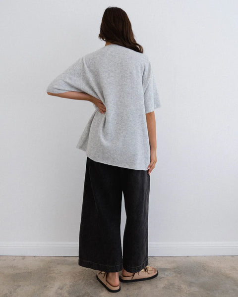 Short Sleeve Knit - Grey