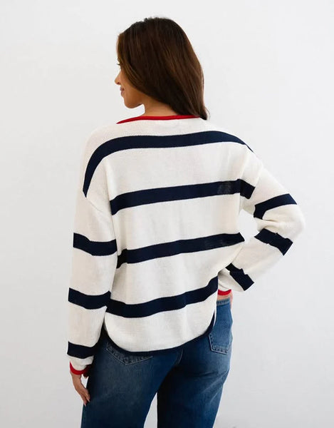 French Stripe Tipped Jumper