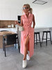 Pink Maxi Denim Dress